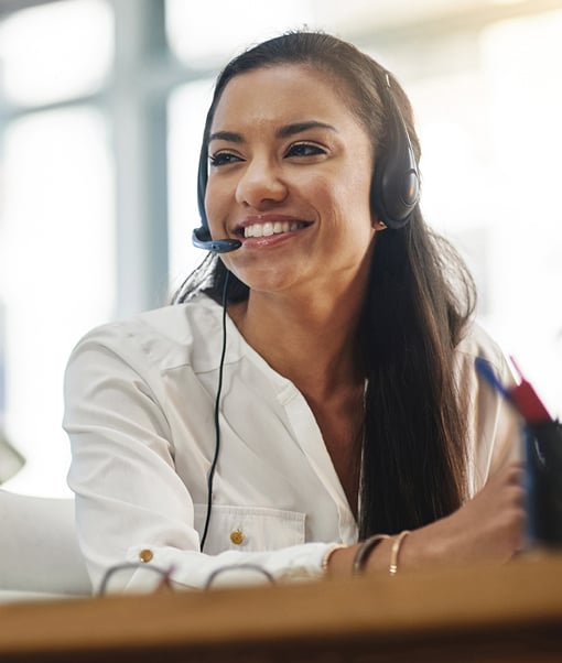 Lady smiling with headset